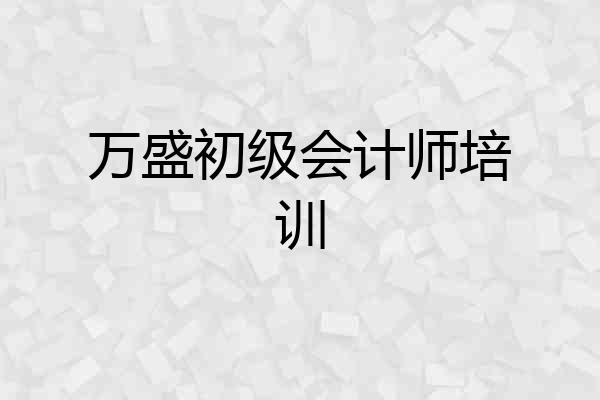 万盛初级会计师培训