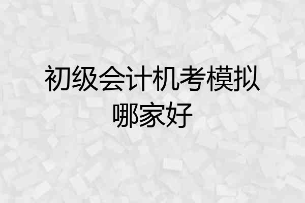 初级会计机考模拟哪家好