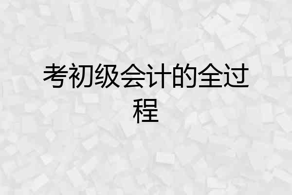 考初级会计的全过程