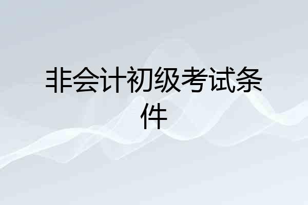 非会计初级考试条件