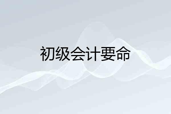 初级会计要命