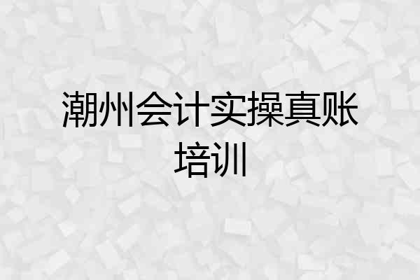 潮州会计实操真账培训