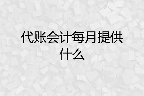 代账会计每月提供什么