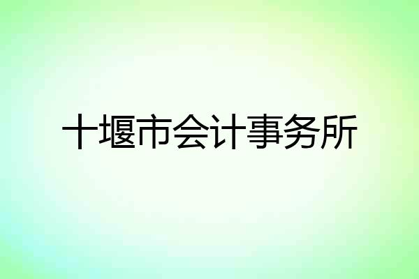 十堰市会计事务所