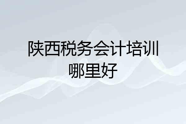 陕西税务会计培训哪里好