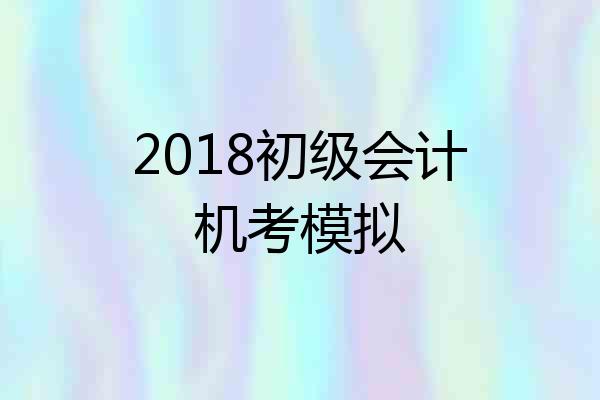 2018初级会计机考模拟
