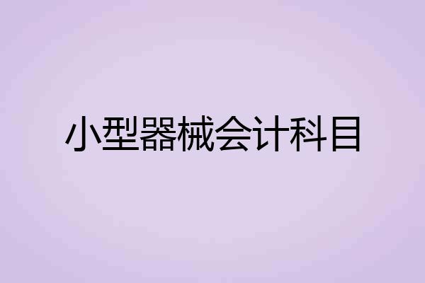 小型器械会计科目