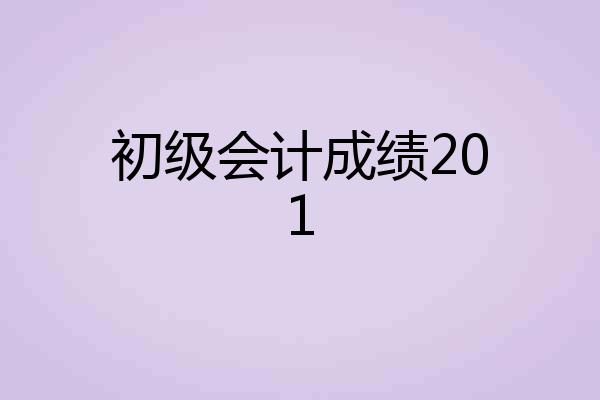 初级会计成绩201