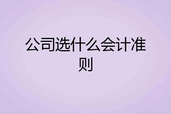 公司选什么会计准则