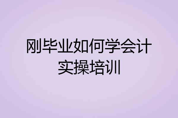 刚毕业如何学会计实操培训