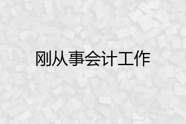 刚从事会计工作
