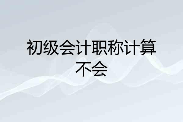 初级会计职称计算不会