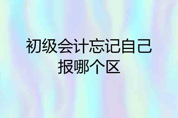 初级会计忘记自己报哪个区