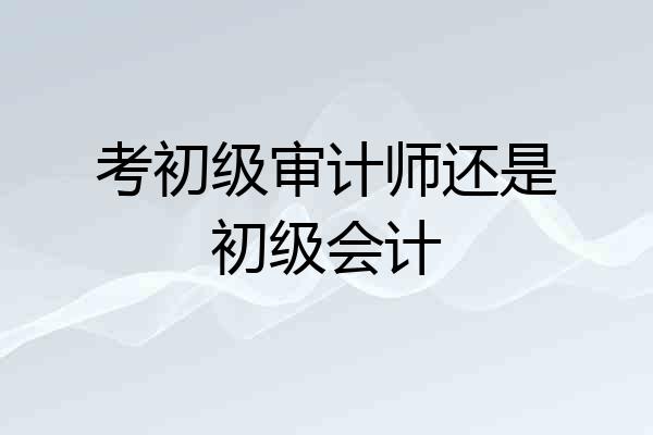 考初级审计师还是初级会计
