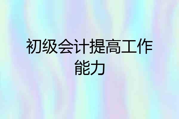 初级会计提高工作能力