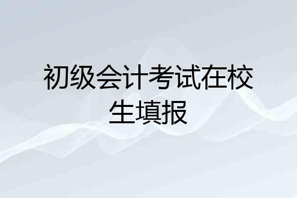 初级会计考试在校生填报