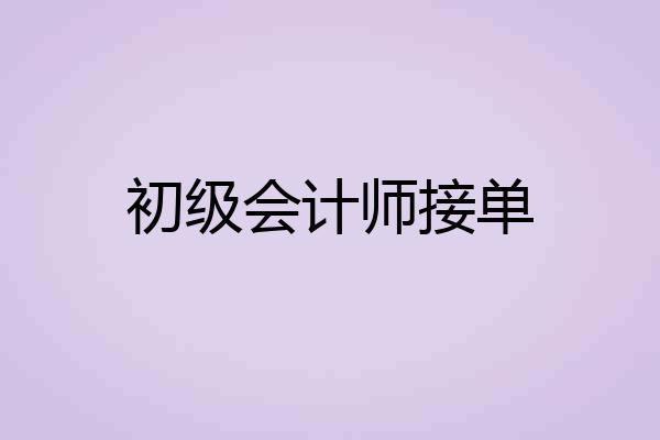 初级会计师接单