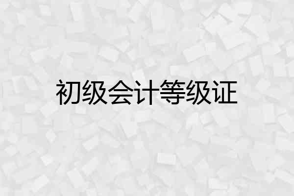 初级会计等级证