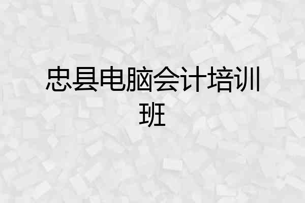 忠县电脑会计培训班