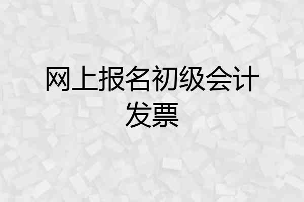 网上报名初级会计发票