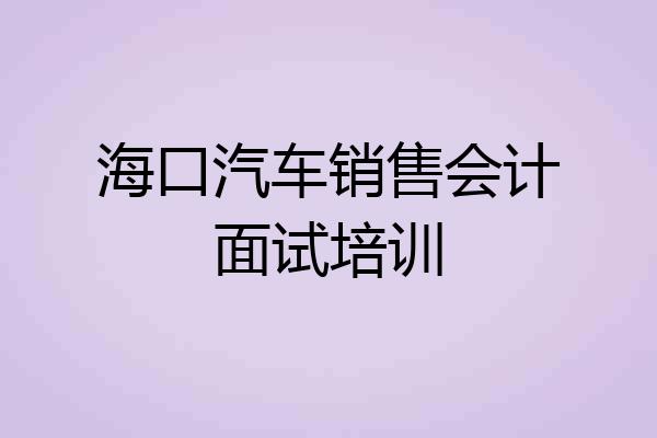 海口汽车销售会计面试培训