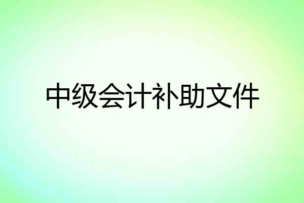 中级会计补助文件