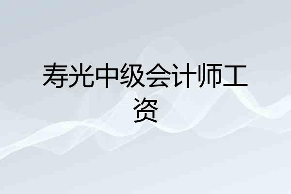 寿光中级会计师工资