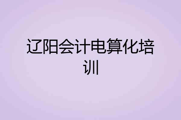 辽阳会计电算化培训