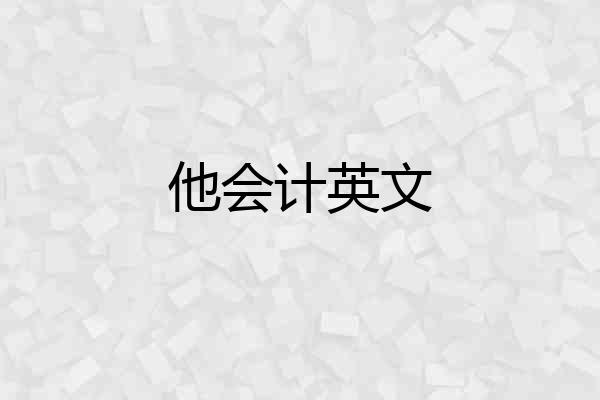 他会计英文