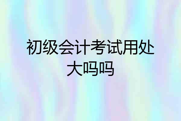 初级会计考试用处大吗吗