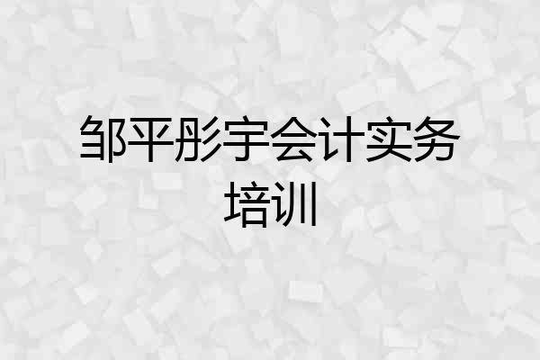 邹平彤宇会计实务培训