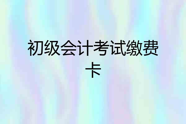 初级会计考试缴费卡