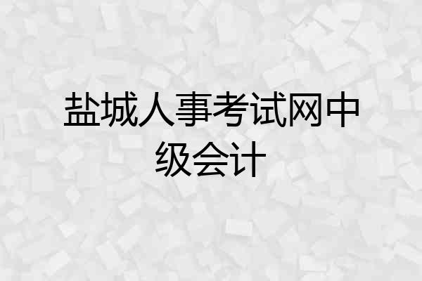 盐城人事考试网中级会计