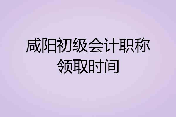 咸阳初级会计职称领取时间