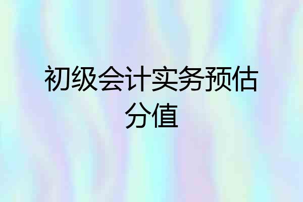 初级会计实务预估分值