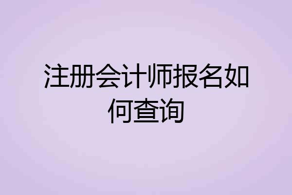 注册会计师报名如何查询