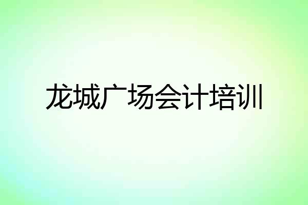 龙城广场会计培训