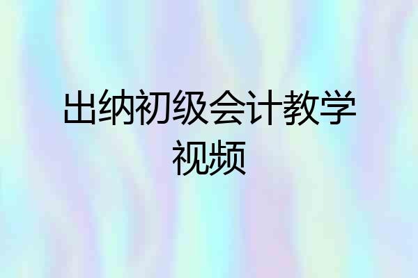 出纳初级会计教学视频