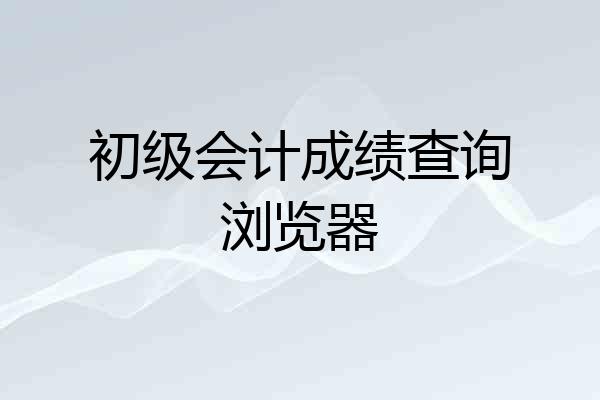 初级会计成绩查询浏览器