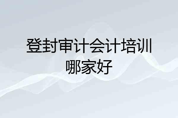 登封审计会计培训哪家好