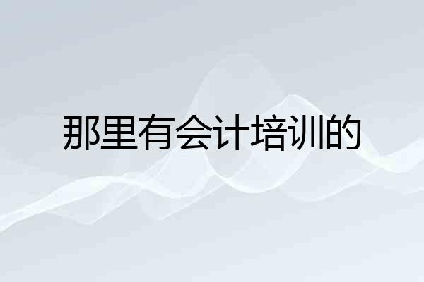 那里有会计培训的