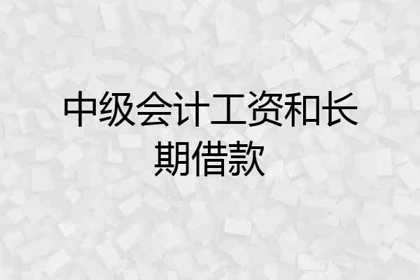 中级会计工资和长期借款