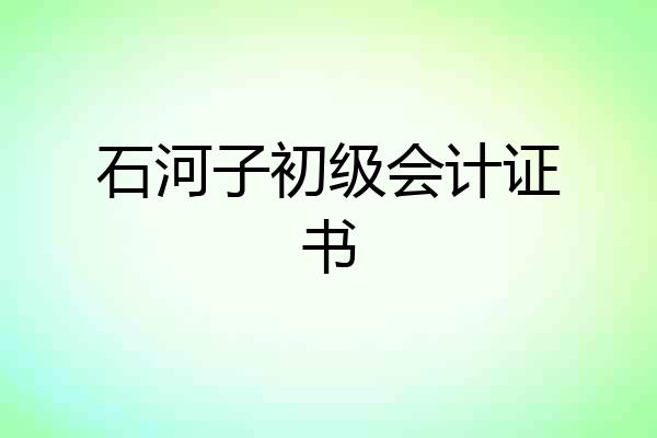 石河子初级会计证书