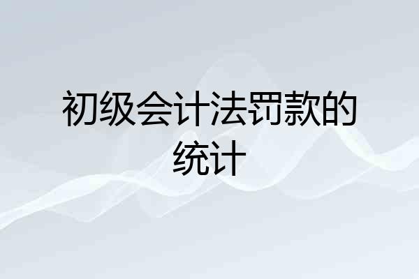 初级会计法罚款的统计