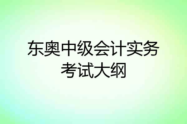 东奥中级会计实务考试大纲