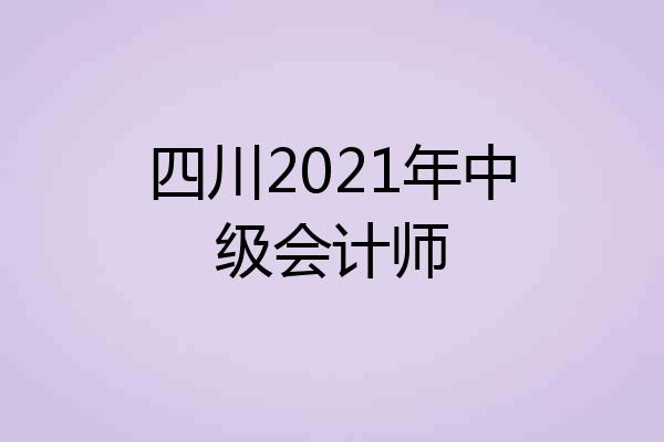 四川2021年中级会计师