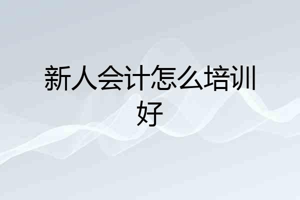 新人会计怎么培训好