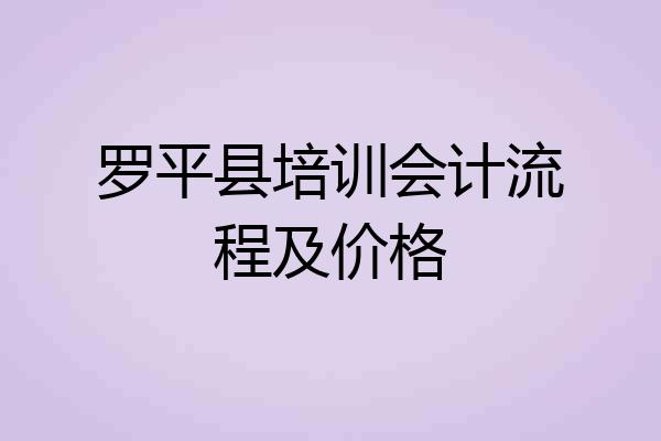 罗平县培训会计流程及价格