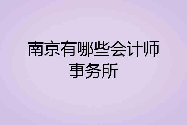 南京有哪些会计师事务所