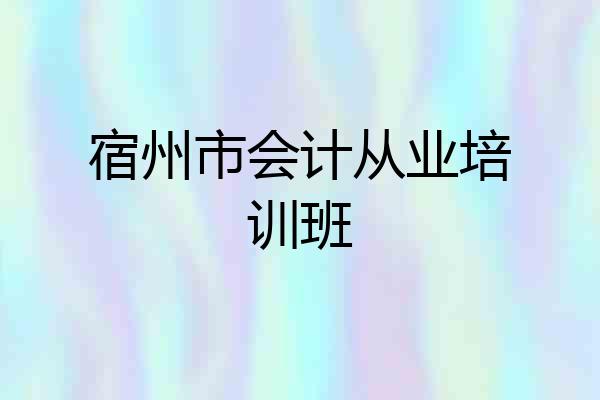 宿州市会计从业培训班